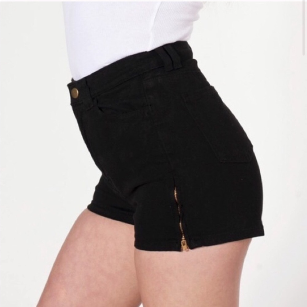 American Apparel Black High Waisted Shorts